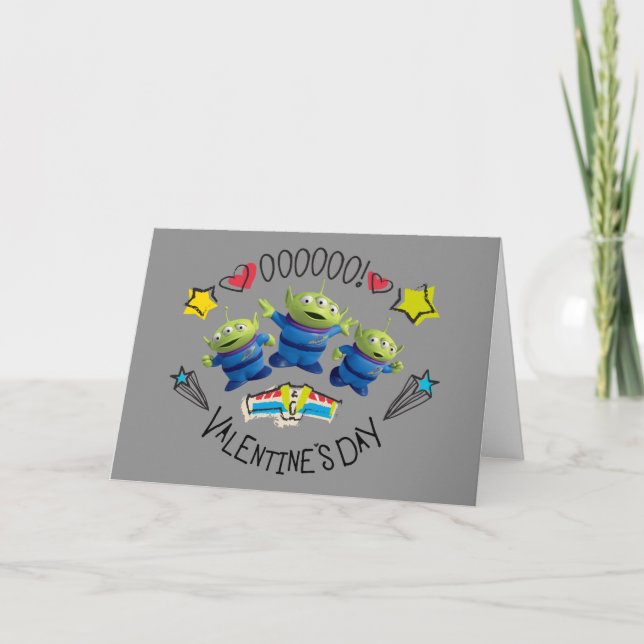 Cartes Pour Fêtes Annuelles Toy Story - Aliens| Saint-Valentin (Devant)