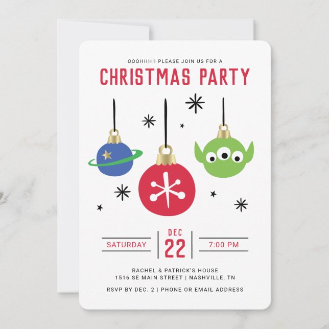 Cartes Pour Fêtes Annuelles Toy Story | Fête de Noël (Devant)