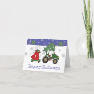 Cartes Pour Fêtes Annuelles Tracteur à Noël
