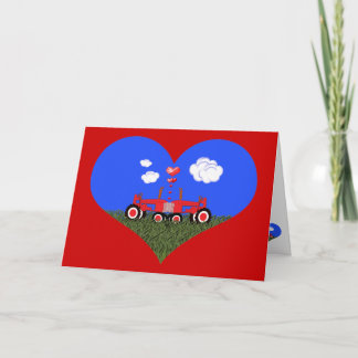 Cartes Pour Fêtes Annuelles Tracteurs de baiser sous les coeurs