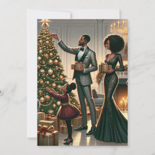 Cartes Pour Fêtes Annuelles Tradition des arbres de Noël en famille