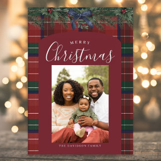 Cartes Pour Fêtes Annuelles Traditional Plaid