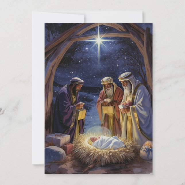 Cartes Pour Fêtes Annuelles Traditional Three Wise Men Nativity (Devant)