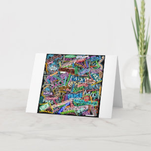 Cartes Pour Fêtes Annuelles traduction d'international de paix de graffiti
