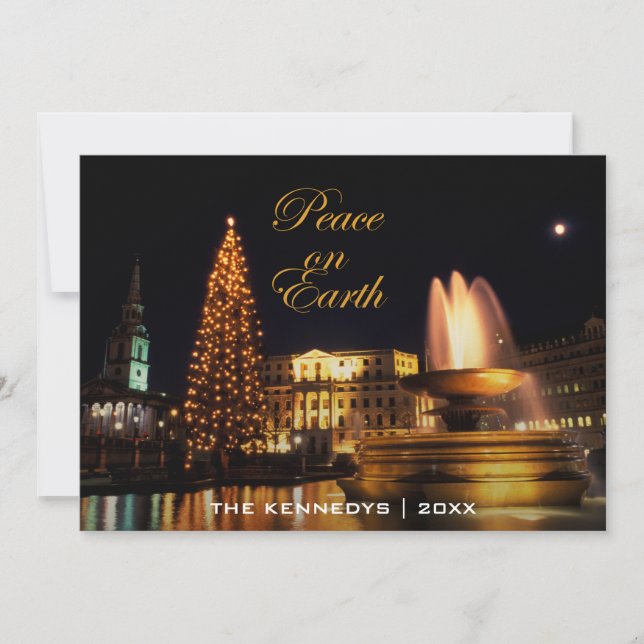 Cartes Pour Fêtes Annuelles Trafalgar Carré à Noël, Londres (Devant)