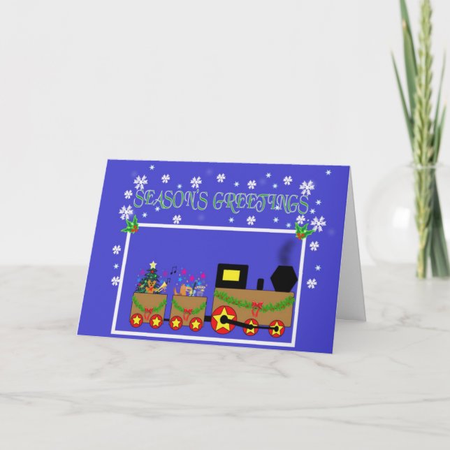Cartes Pour Fêtes Annuelles Train 2 de Noël (Devant)