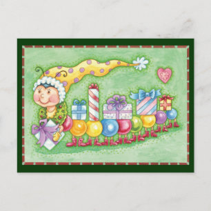 Cartes Pour Fêtes Annuelles Train à chenille de Noël avec présentoirs