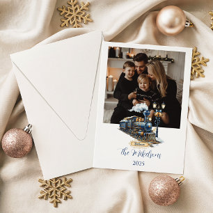Cartes Pour Fêtes Annuelles Train Bleu de l'Express Polaire Noël