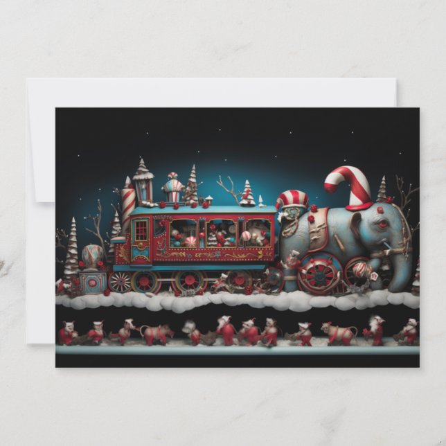 Cartes Pour Fêtes Annuelles Train de bonbons de Noël Whimsical 1 (Devant)