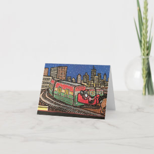 Cartes Pour Fêtes Annuelles Train de Chicago Père Noël