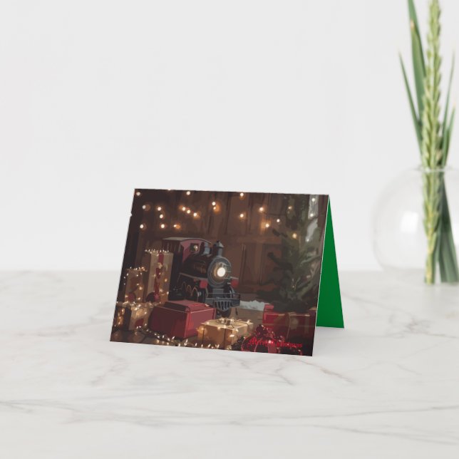 Cartes Pour Fêtes Annuelles Train de Fête (Devant)