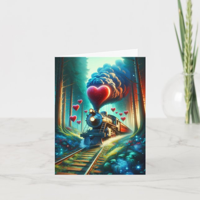 Cartes Pour Fêtes Annuelles Train de la Saint-Valentin (Devant)