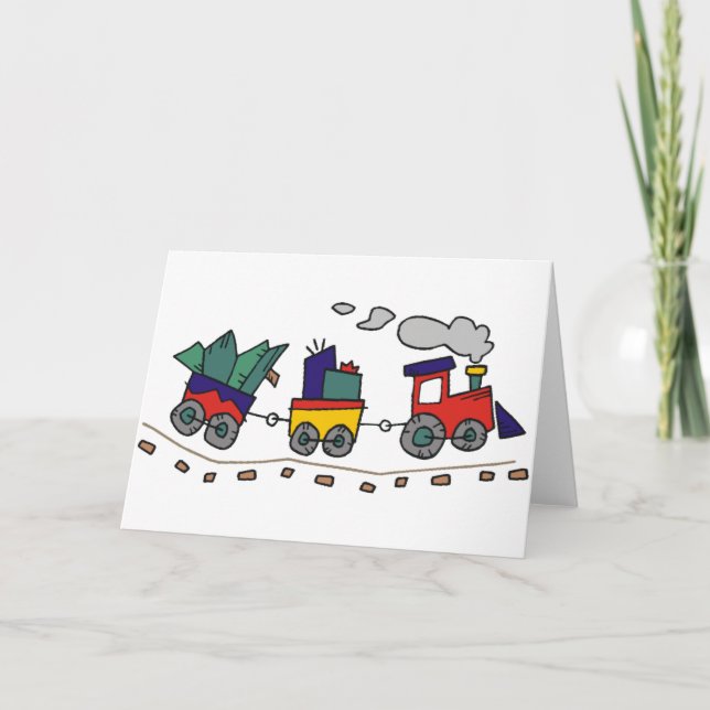 Cartes Pour Fêtes Annuelles Train de Noël (Devant)