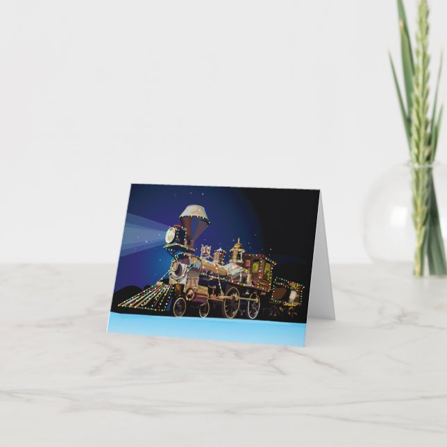 Cartes Pour Fêtes Annuelles Train de Noël (Devant)