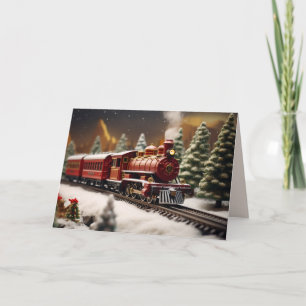 Cartes Pour Fêtes Annuelles Train de Noël