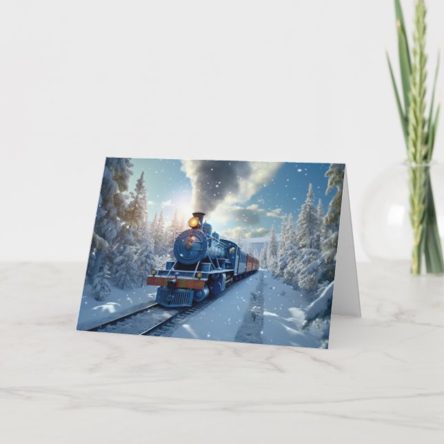 Cartes Pour Fêtes Annuelles Train de Noël (Devant)