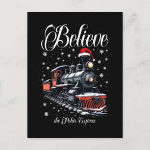 Cartes Pour Fêtes Annuelles Train de Noël Croyez vintage