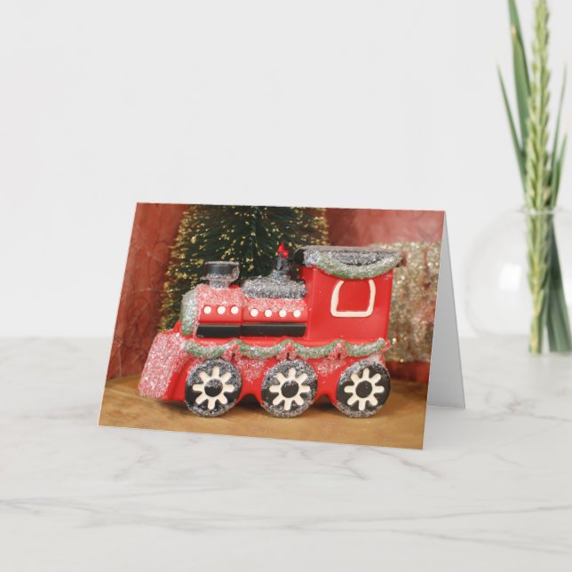 Cartes Pour Fêtes Annuelles Train de Noël Festif (Devant)