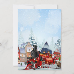 Cartes Pour Fêtes Annuelles train de Noël hiver