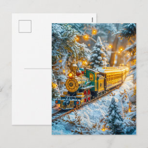 Cartes Pour Fêtes Annuelles Train miniature à vapeur sur voie de montagne enne