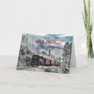 Cartes Pour Fêtes Annuelles Train Snow Photo