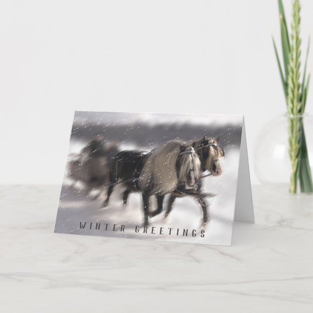 Cartes Pour Fêtes Annuelles Traîneau à neige (Devant)