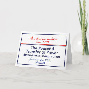 Cartes Pour Fêtes Annuelles Transfert pacifique du pouvoir Inauguration Nouvel