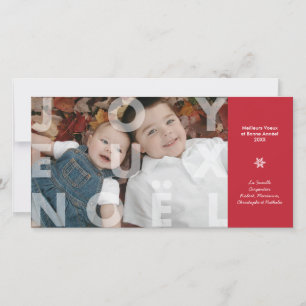 Cartes Pour Fêtes Annuelles Transparent Joyeux Noel in Red Photo Card