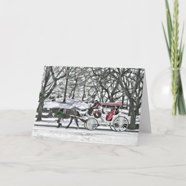 Cartes Pour Fêtes Annuelles Transport à cheval à New York (Devant)
