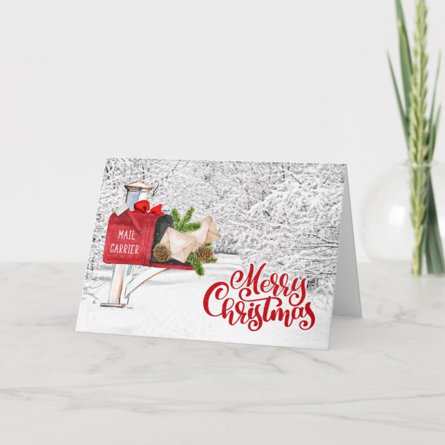 Cartes Pour Fêtes Annuelles Transporteur de courrier / travailleur postal Noël (Devant)