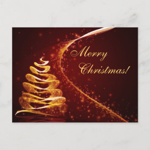Cartes Pour Fêtes Annuelles Tree de Golden Christmas