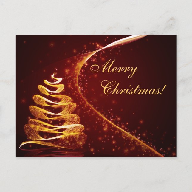 Cartes Pour Fêtes Annuelles Tree de Golden Christmas (Devant)