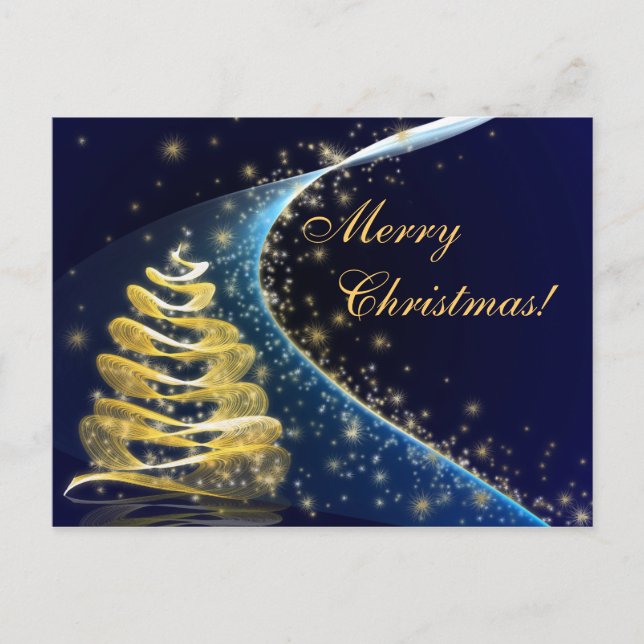 Cartes Pour Fêtes Annuelles Tree de Golden Christmas (Devant)
