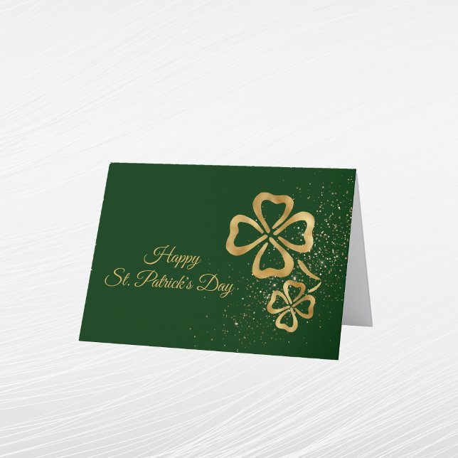 Cartes Pour Fêtes Annuelles Trèfle d'or Saint-Patrick (Créateur téléchargé)