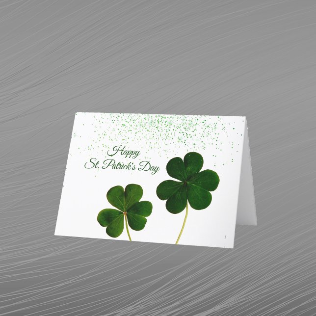 Cartes Pour Fêtes Annuelles Trèfles Vert Confettis Saint-Patrick (Créateur téléchargé)