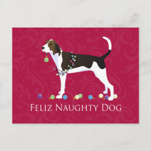 Cartes Pour Fêtes Annuelles Treking Walker Coonhound Noël