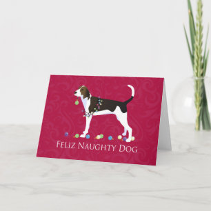 Cartes Pour Fêtes Annuelles Treking Walker Coonhound Noël