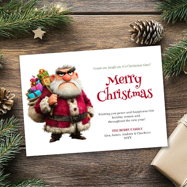 Cartes Pour Fêtes Annuelles Trending comic Santa digital custom holiday card (Trending comic Santa digital custom holiday card)