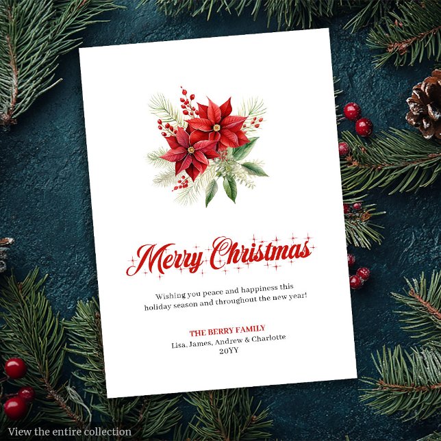Cartes Pour Fêtes Annuelles Trendy Christmas Flowers Printable Greeting Card (Trendy Christmas Flowers Printable Greeting Card

)