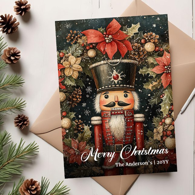 Cartes Pour Fêtes Annuelles Trendy nostalgic Christmas nutcracker printable (Trendy nostalgic Christmas nutcracker printable Holiday Card)