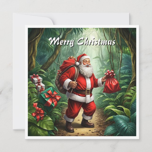 Cartes Pour Fêtes Annuelles Trendy Red Jungle Funny Noël Non-Photo (Devant)