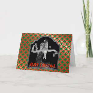 Cartes Pour Fêtes Annuelles Trente Danses Déco Rouge et Vert Noël