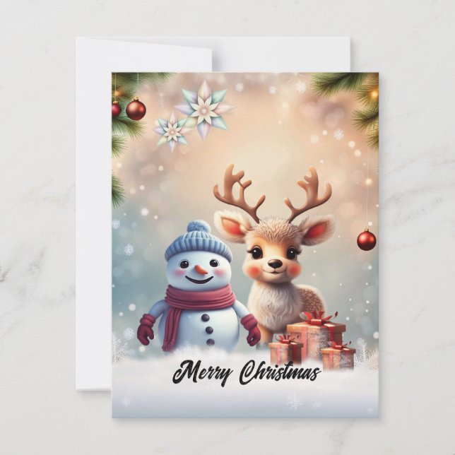 Cartes Pour Fêtes Annuelles Très doux ce petit renne (Devant)