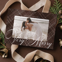 Très Joliment Élégant Plaid Brun Photo Noël