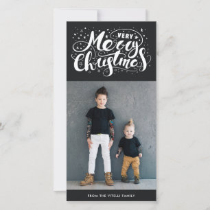 Cartes Pour Fêtes Annuelles Très Joyeuse photo de Noël   Noir rouillé