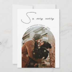 Cartes Pour Fêtes Annuelles Très joyeux. Arche de script minimaliste de Noël