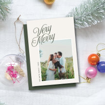 Très Joyeux Noël Élégant Script Une Photo 