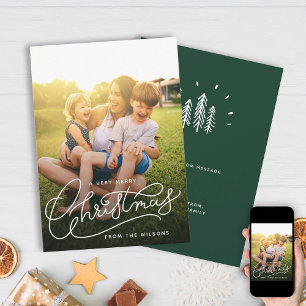 Cartes Pour Fêtes Annuelles Très Joyeux Noël Simple Mignonne Photo Famille