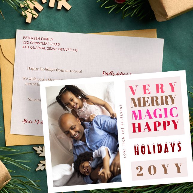 Cartes Pour Fêtes Annuelles Très Joyeux Noël vacances grande typographie (Créateur téléchargé)