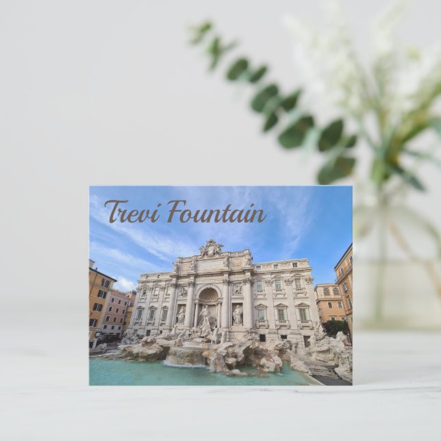 Cartes Pour Fêtes Annuelles Trevi Fontaine Rome Italie Vacances Panorama (Debout devant)